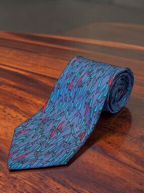 Museum of Fine Arts Boston Necktie Chili Pepper Pattern 100% Silk